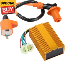 High Performance Racing AC Ignition Coil with 6 Pin CDI Box for 4 Stroke GY6 50c