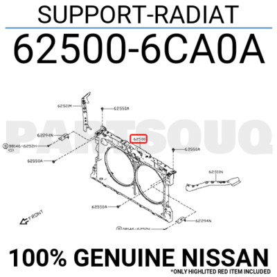 625006CA0A Genuine Nissan SUPPORT-RADIAT 62500-6CA0A | eBay