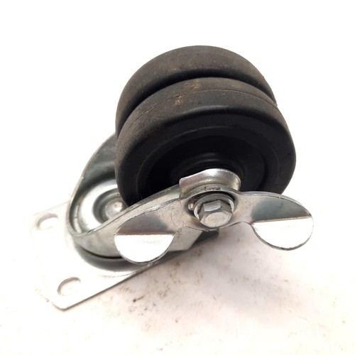 Payson Caster 020-3DF-DW Double Wheel Swivel Plate Caster, Dia: 3", W: 1-7/8"