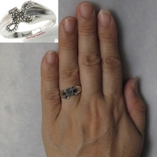 Twisted K Sterling Silver Marcasite Ring