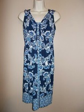 New York & Co Womens Size S Sleeveless Stretch Paisley Dress Scoop Necklines