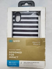 New Speck Presidio Inked For Iphone Xs X Stripe Gold Specks Marble Grey Ship Now
