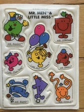 Vintage Little Miss Mr. Men Puffy Sticker Sheet Roger Hargreaves