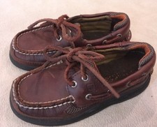 Sperry Loafers 9.5 Medium Boys Cutter Lace Brown Shoes