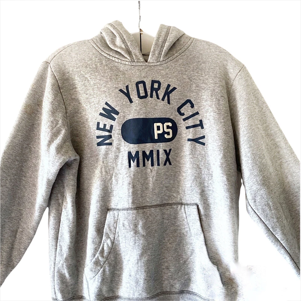P.S Aeropostale Boys Gray Pullover Sweatshirt Hoodie New York City PS MMIX Sz 12 - Image 3 of 4