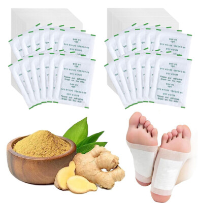 50Pcs Detox Foot Pads Ginger Extract Toxin Removal Anti-Swelling Weight Patches