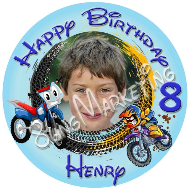 Cake pad motorcycle photo cake picture print birthday wish picture and text 118 -