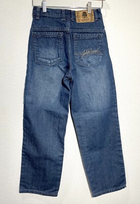 VTG Joker Brand Boys Jeans 12 - 27”x 28”Dark Rinse Wide Leg Solid