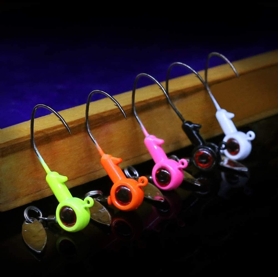 Alwonder Crappie Jig Heads With 3D Eyes - 30/50 Pack, 1/32oz 1/16oz 1/8oz, For Bass Trout Freshwater Fishing - View #10