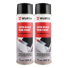 Wurth 0892140029 Satin Black Trim Paint 15oz (Pack of 2)