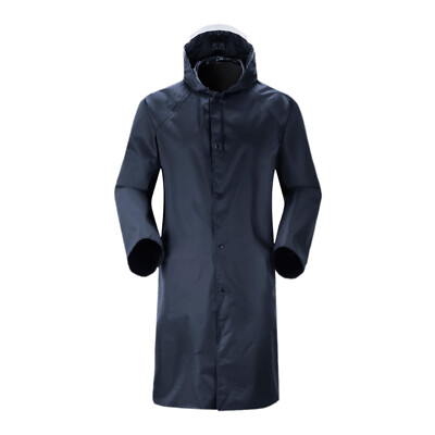 Raincoat Waterproof Men's Long Rain Jacket Rainwear Reusable with Hood  UK