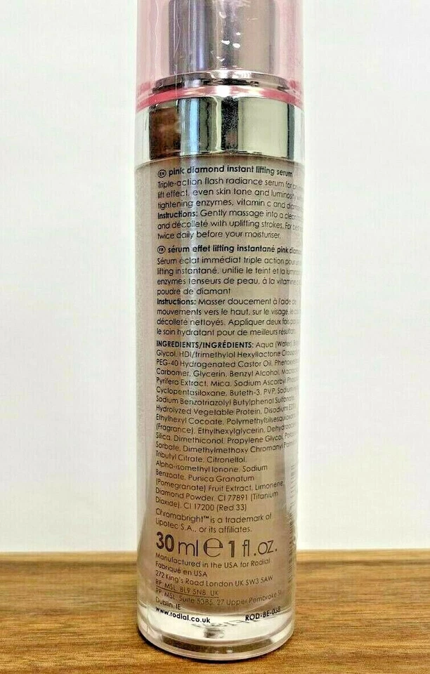 RODIAL - Suero Lifting Instantáneo Pink Diamond - 1.01oz / 30ml - Nuevo y Sellado Foto 2 de 3