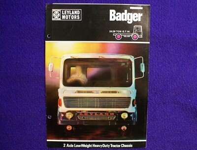 BRITISH LEYLAND BADGER TRUCK LORRY CHASSIS BROCHURE TECHNICAL DATA 1968