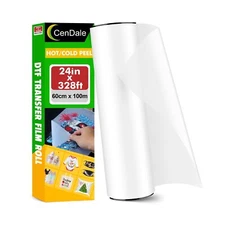 DTF Transfer Film Roll 24" x 328ft - Hot/Cold Peel DTF Roll Film, Double Side...