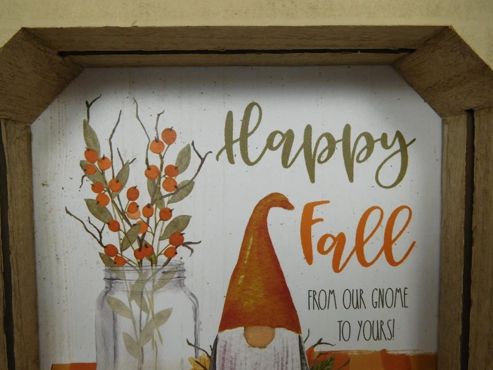 Letrero Shadow Box - Happy Fall Gnomos - Nuevo por Blossom Bucket #30357 Foto 2 de 4