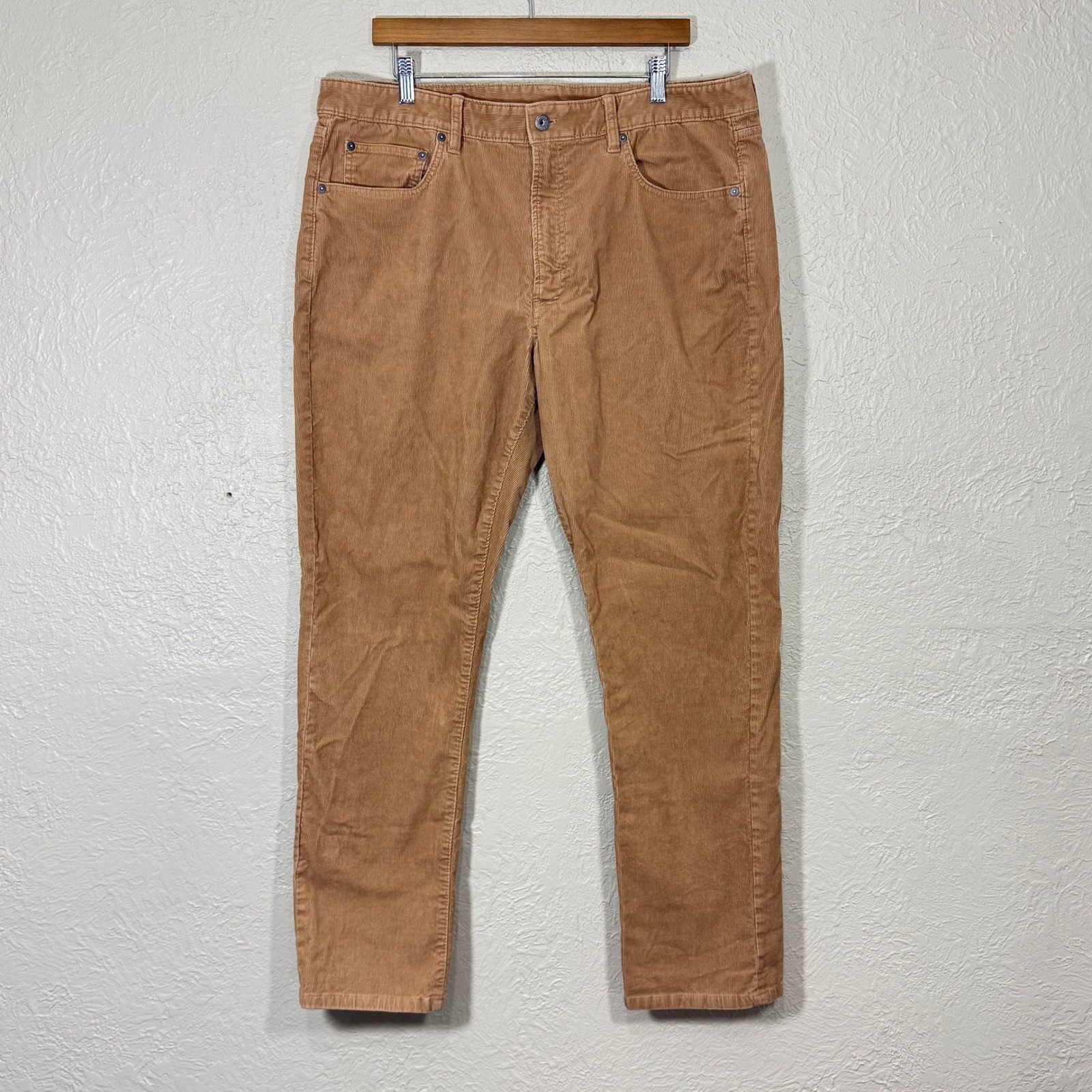 Bonobos Slim Corduroy Pants 38x32 Relaxed Stretch Straight Preppy Tan Neutral