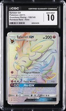 2017 POKEMON GUARDIANS RISING RAINBOW RARE FULL ART HOLO #158 SYLVEON GX CGC 10 on eBay