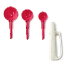 Tupperware Portioning Scoop Set Cookie Kitchen Tool 3 Sizes Red 