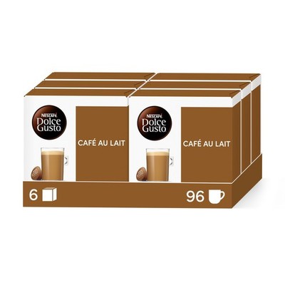 Nescafé Dolce Gusto Café au Lait Kapseln Kaffee Milch 16 Stück 160g X6 Packung