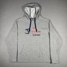 Vintage G Loomis Sweater Mens XXLarge Gray American Flag logo Fishing hunting