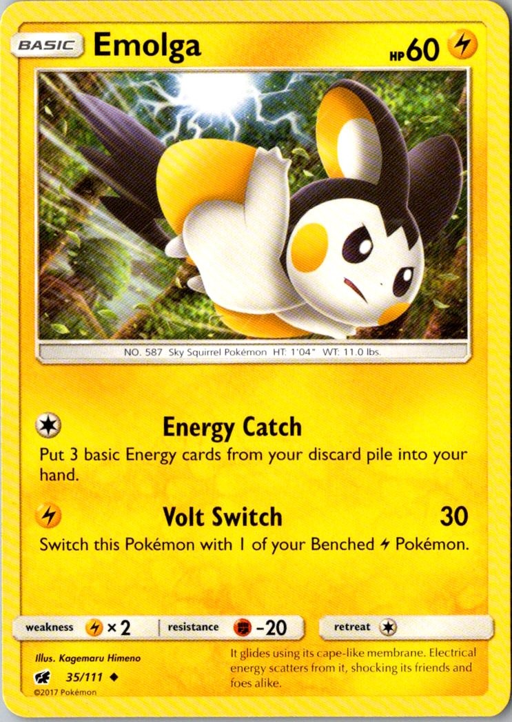 Emolga Pokemon Crimson Invasion 35/111 LP
