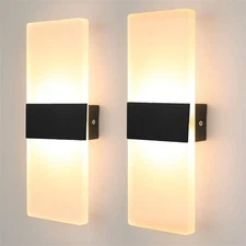 1-2PK Modern LED Wall Light Up Down Lamp Sconce Spot Lighting Bedroom Fixture US