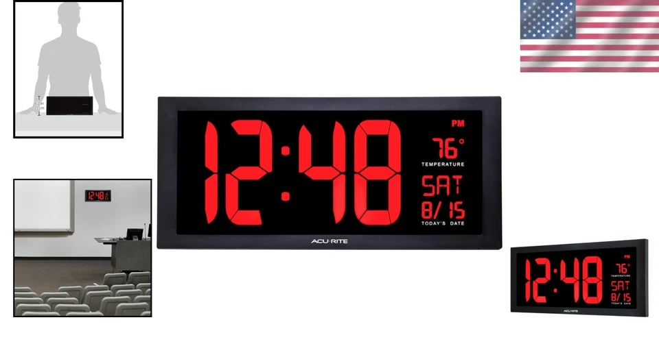 Large LED Clock for Office, Classroom, Living Room - Image 2 of 4