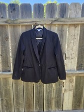 Old Navy Women's L Black Blazer Jacket Collared Button Business Casual Teacher