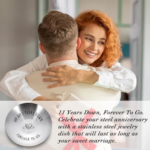 11th Anniversary Steel Gifts for Her Him 11 Years Down Jewelry Tray 11 Year 