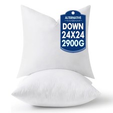 MIULEE 24x24 Pillow Inserts,Down Alternative Pack of 2 Euro Decorative Throw ...