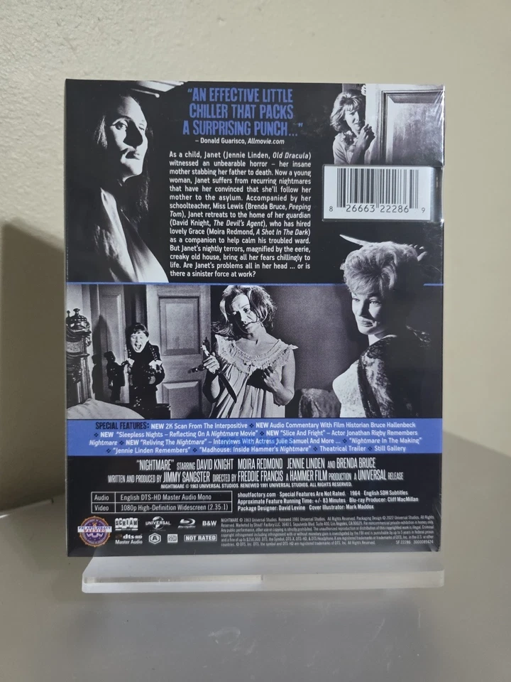 Nightmare (Blu-ray, 1964) Scream Factory Hammer Horror - NEW w Slipcover - Image 2 of 4