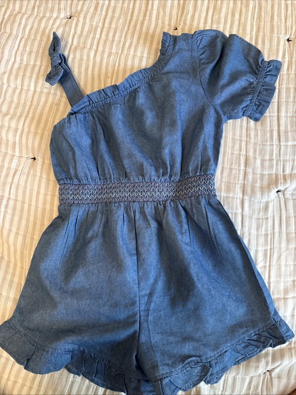 Girl Vince Camaro Romper Size 6 Chambray Shorts One Piece