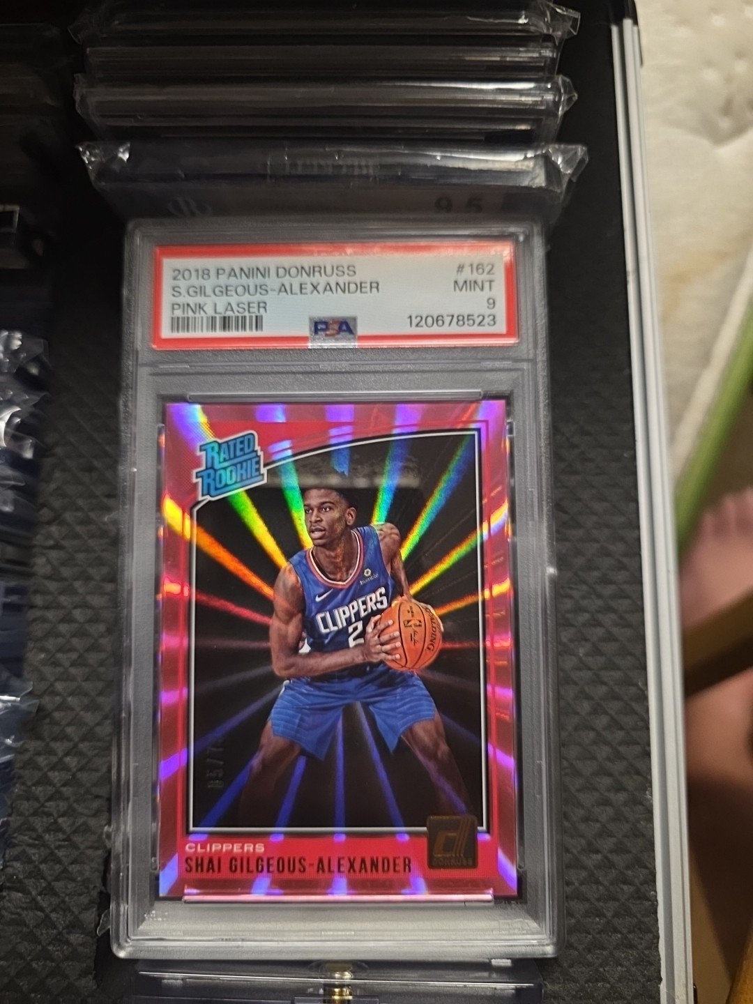 2018 Donruss Pink Laser Shai Gilgeous Alexander Rookie 5/79 PSA 9
