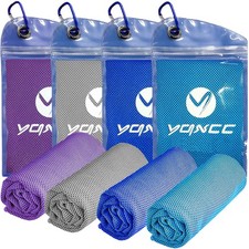 4 Pack Cooling Towels  40"x12"  Ice Cool for Neck  Microfiber Soft Breatha...