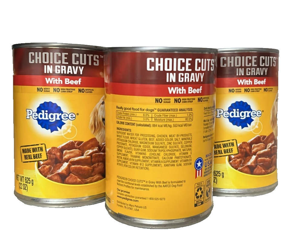 PEDIGREE CHOICE CUTS IN GRAVY with Beef  22 Oz (Pack of 5)