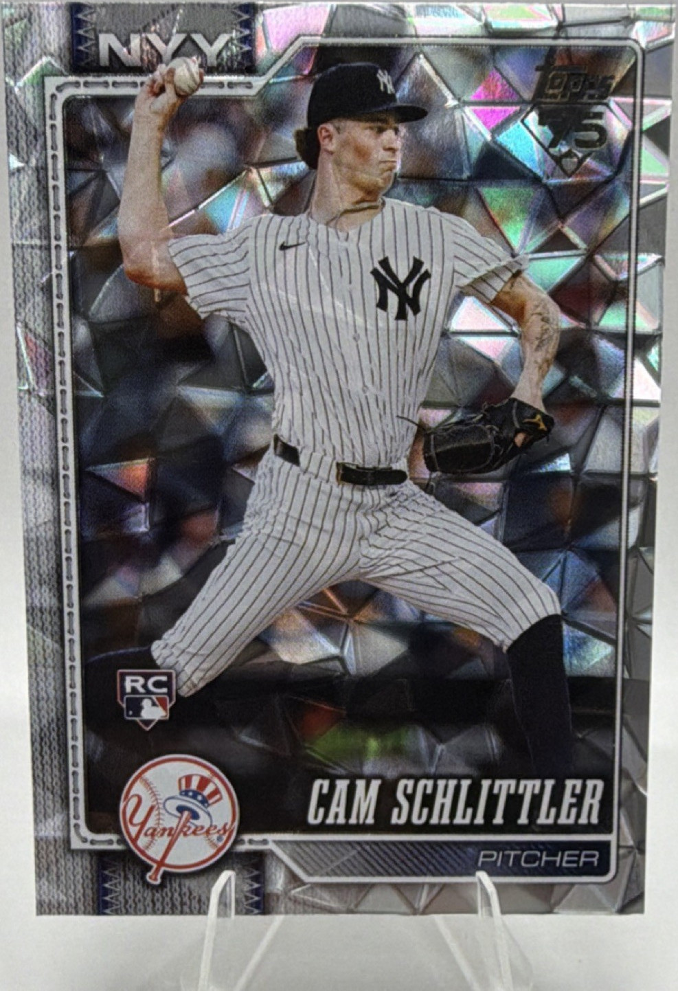 Topps 2026 Series 1 Cam Schlittler #111 Diamante Foil Rookie New York Yankees