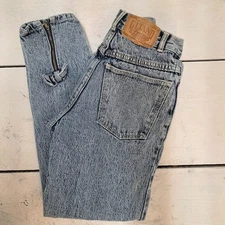 Vintage Jeans 80s Gitano Women's 100% Cotton Denim With Leg Zipper Size 6