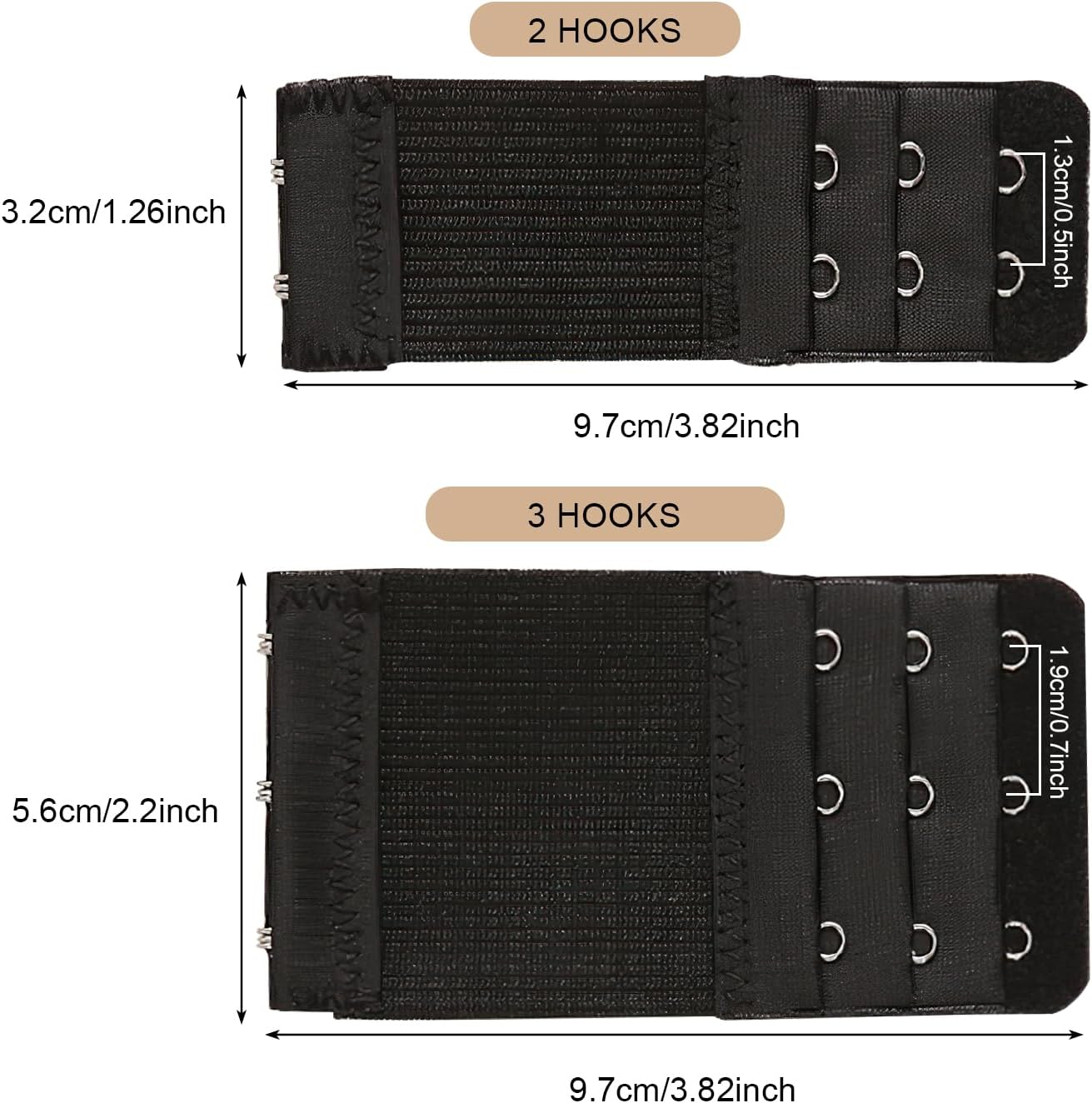 Soft and Comfortable Bra Extenders | Bra Extenders 3 Hooks and 2 Hooks UK| Elastic B view 2