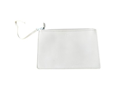 Lacoste Anna Piqué Canvas Pouch! Some cosmetic wear see pics 10.25x7in