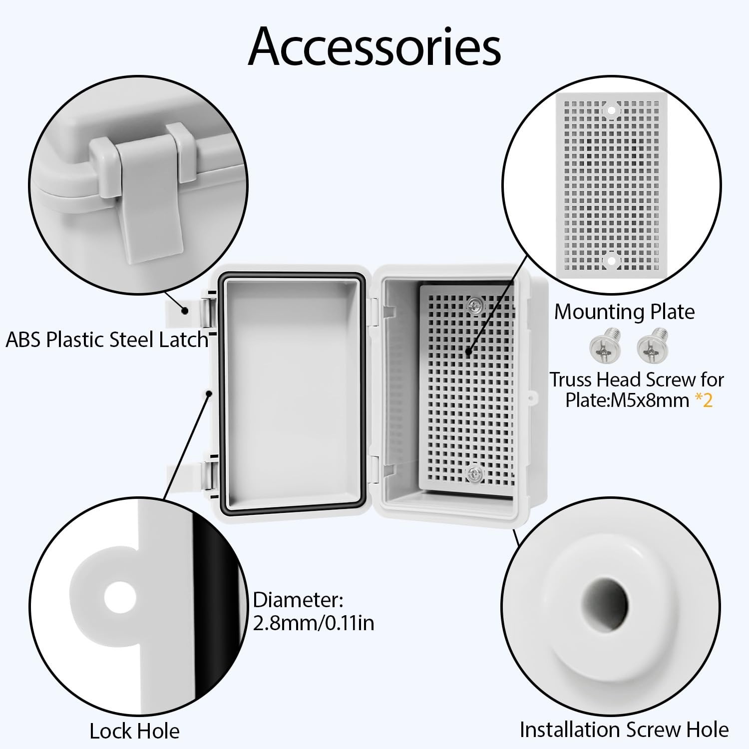Outdoor Waterproof Electrical Box Junction Box Weatherproof IP67 ABS Plastic Enc