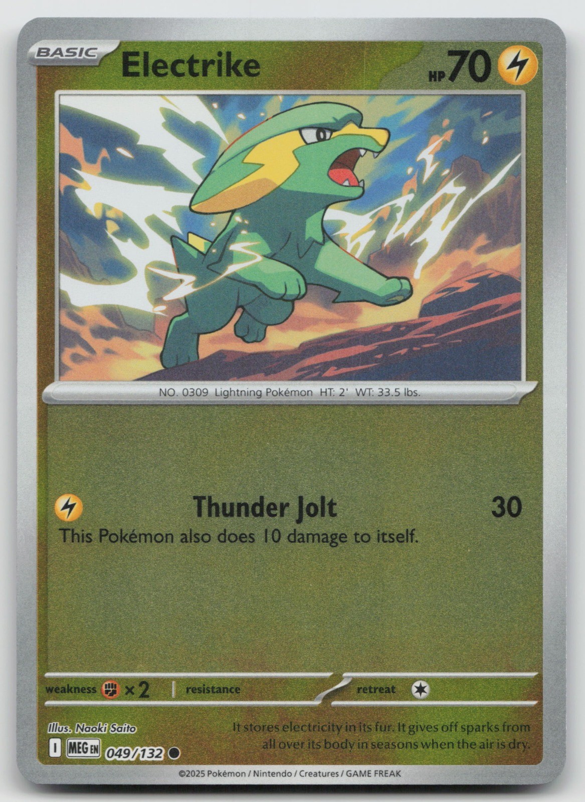 Electrike Reverse Holo Common ME01: Mega Evolution 049/132 NM