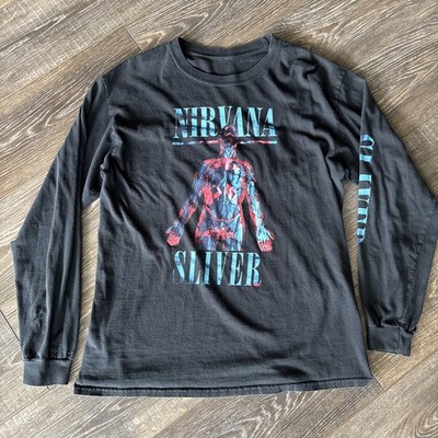 Nirvana Silver Men's Long Sleeve T-Shirt With Sleeve Graphic - Missing Tag
