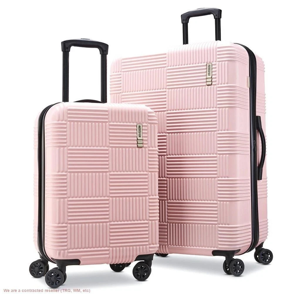 American Tourister Checked Hardside Luggage Set 28 20 Inch - Pink