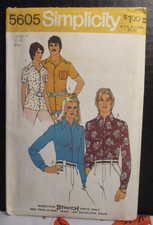 Simplicity Pattern 5605 Men's Body Shirt Size Large 42"-44" Cut Complete Vintage