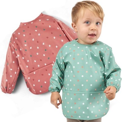 knorr-baby Ärmellätzchen 2er Set | wasserdichte Baby bib Lätzchen mit Ärmeln &am