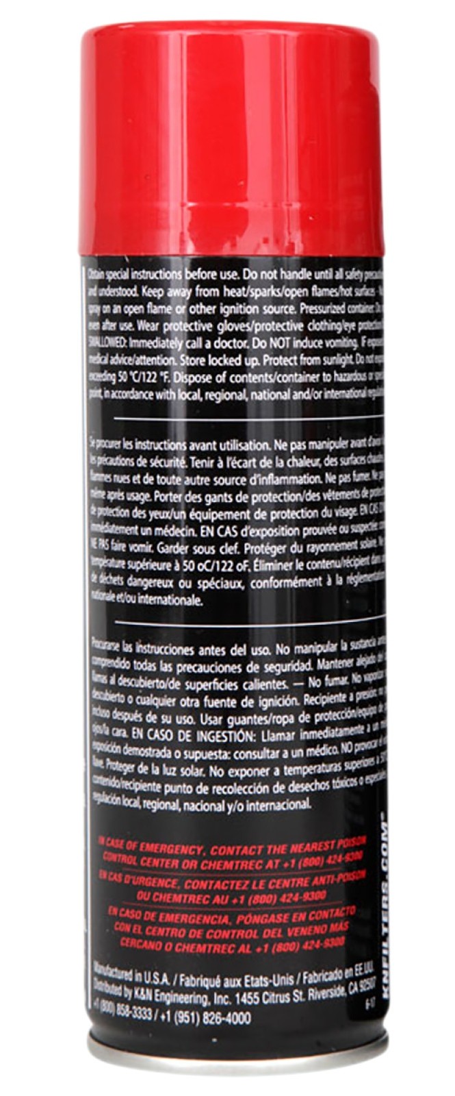 K&N Air Filter Oil 6.5oz Spray-On Can (99-0504)