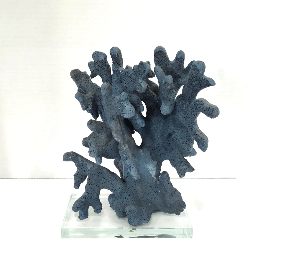 Escultura de coral costero sobre base de acrílico imitación coral marino decoración del hogar acento 9" Foto 2 de 4