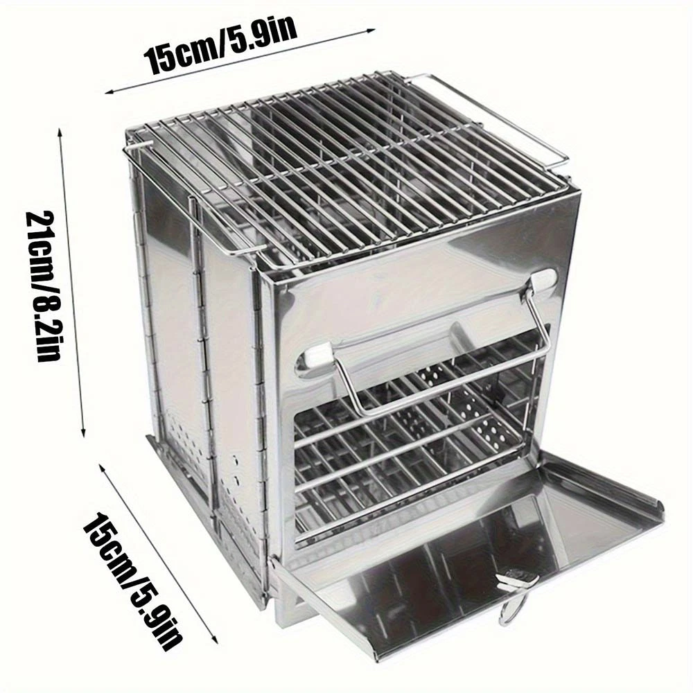 Portable Folding BBQ Grill for Kebab Cooking Fits Travel Outdoor Cooking Needs