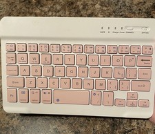 Pink/White Bluetooth Portable Mini Wireless Keyboard/iOS, Android, Samsung, US