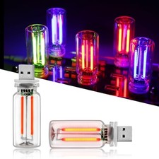 2PCS USB Car Lights, Touch Adjustment Lights, Plug in USB Clear Glass Red